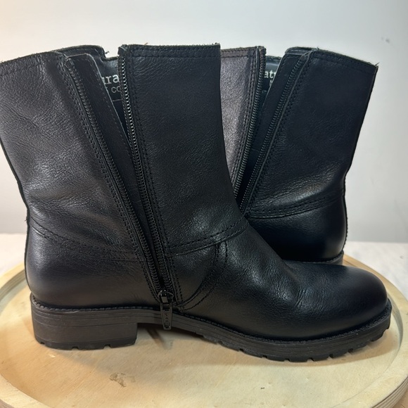 Naturalizer N5 Comfort Tynner Combat/Moto Black Leather Ankle Boots Size 6.5 W - Picture 6 of 9